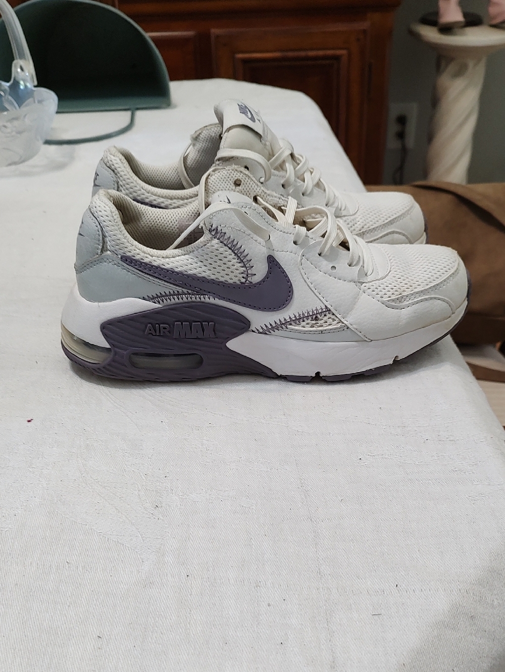 Nike Air Max White and Purple Air Max Sneakers